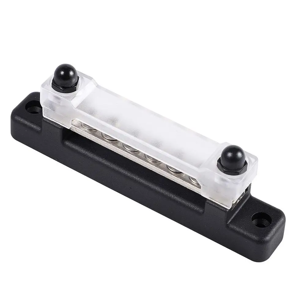 6 Terminal Bus Bar with Transparent Cover 150A Power Distribution for Car Boat Marine Caravan RV
