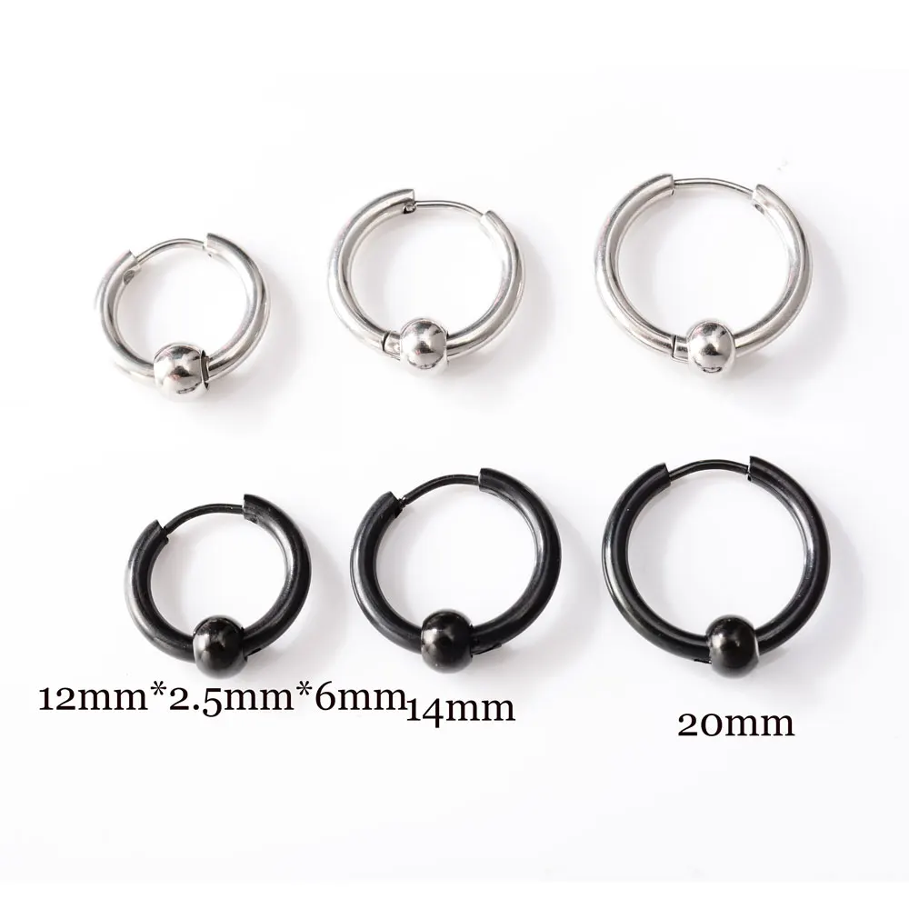 Orecchini Acciaio Inox Senza Pietre Orecchini A Cerchio (Creole) Pieghevoli In Acciaio Inox - Larghezza Diamante, Unisex Donna/Uomo Orecchini Larghi Pieghevoli Unisex - Foto 3