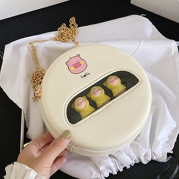 

2020 Children Shoulder Bag Mini Messenger Bags Simple Small Round Bag Kids All-Match Key Coin Purse Cute Princess Handbags