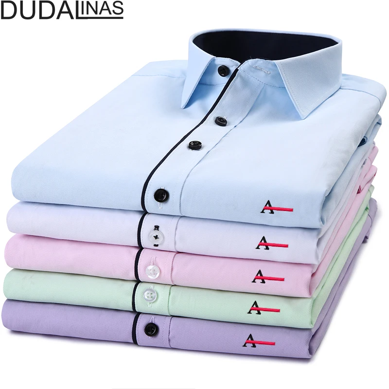 Мужские рубашки с длинным рукавом Dudalinas Aramy Camisa Social Masculino Twill Dress | Мужская одежда