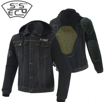 

SSPEC Motorcycle Jacket Men Motorbiker Riding Jackets Denim Jacket Moto Jacket Motocross Body Armor Hoodies Moto Protection