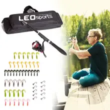 Портативная удочка, Набор детских больших колесиков, Детская Выдвижная вращающаяся рыболовная снасть, набор для начинающих, семьи, спорта на открытом воздухе