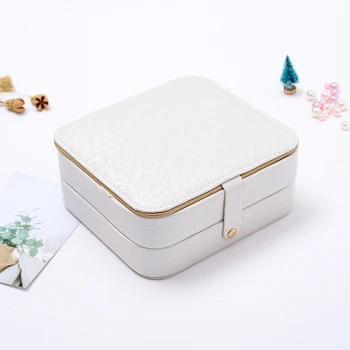 

Portable Organizer Dustproof Free Stand Jewelry Box Travel Carring Doubel Layer Buckled Storage Display Holder Large Capacity
