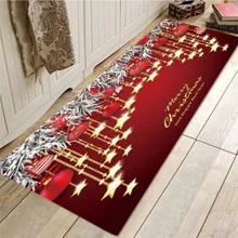 Рождественский Противоскользящий ковер Санта Клаус Рождественская елка шары принт Кухня Ванная комната пол мягкий коврик 5 размер