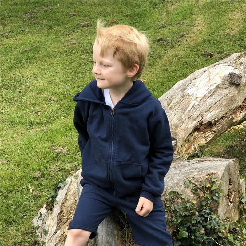 Hooded Sweatshirts Zipper Long-Sleeve Kangaroo Pocket Solid Color 0-6 Years Kids Boys Girls Outdoor Casual Coat Sportswear kids sweatshirt