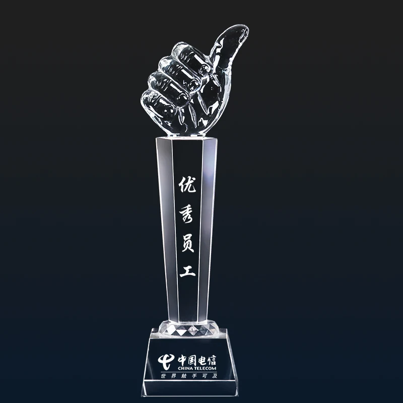 Customized Lovely ornament Crystal home display Custom creative trophy thumb crystal handicraft decoration wholesale | Дом и сад