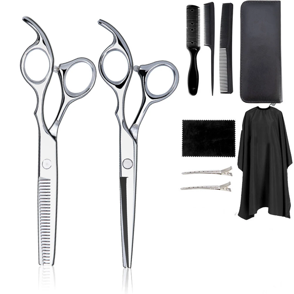 

3/12pcs Hair Scissor 6 Inch Barber Hairdressing Cutting Professional Shear Stainless Steel Thinning Scissor Barbershop Salon Set