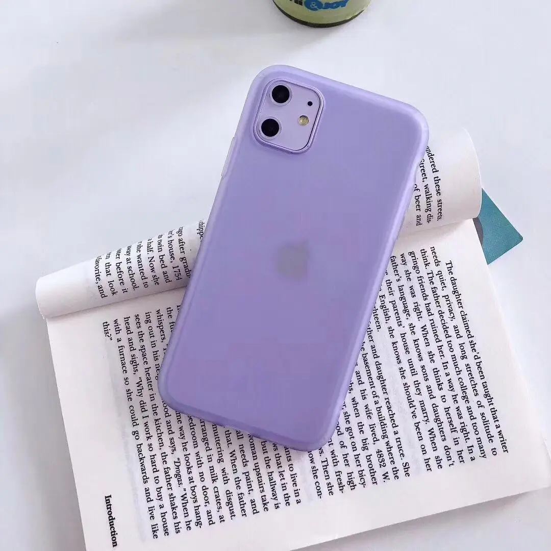 Прозрачный чехол для iPhone 11 Pro XS Max X XR 6 6S 8 7 Plus, тонкий мягкий прозрачный карамельный чехол, силиконовый матовый сосна зеленый - Цвет: Purple
