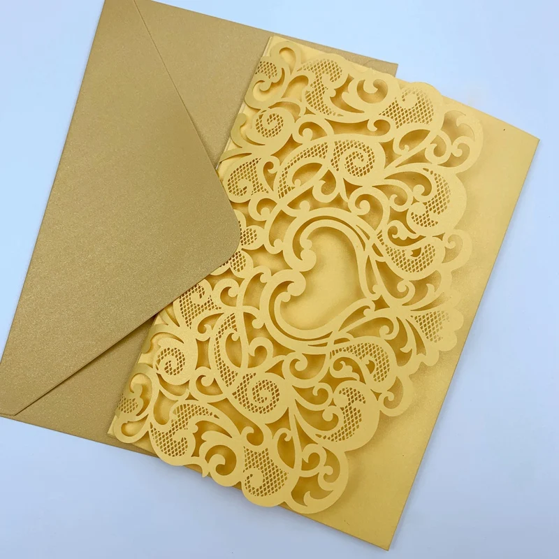 10 упаковок 3D Полые свадебные приглашения карман-складки уникальный и элегантный крой 3D дизайн приглашения