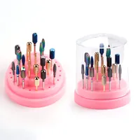 10/14/20/48 Holes Cutters Stand Container Nail Drill Bit Holder Care Case Manicure Organizer Empty Storage Box Nails Accessories 2