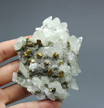 

194g Natural Polyhedron chalcopyrite and Calcite symbiosis mineral specimen stones and crystals healing crystals quartz