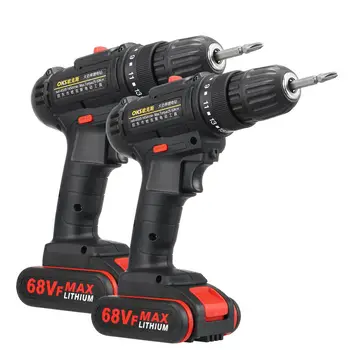 

18V 3200r/min Dual Speed Electric Drill Wireless Screwdriver Cordless Power Tool with DC Lithium-Ion Battery and Drill Bit