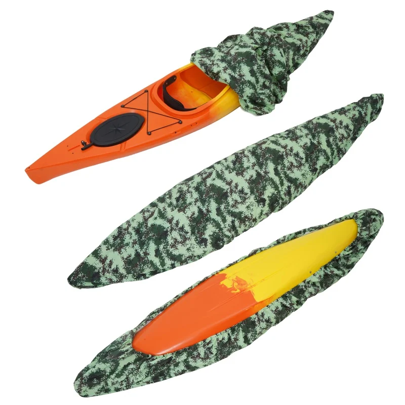 

Kayak Storage Cover Universal Kayak Canoe Cover Waterproof Adjustable Boat Dust Protector UV Protection Shield