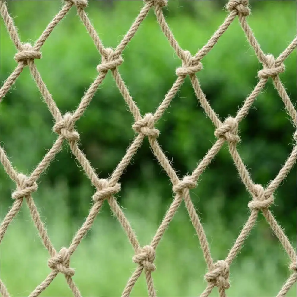 Garden Child Safety Net Hemp Rope Climbing Net Protective Stairs Fencing Mesh Anti Bird Deer Chicken Net Ceiling Net Decoration