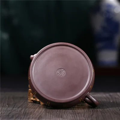 Yixing подлинный горшок Zisha Master Craftsman ручной работы чайный горшок Folin живопись Золотой чайный горшок коллекционный сертификат полный чайный набор