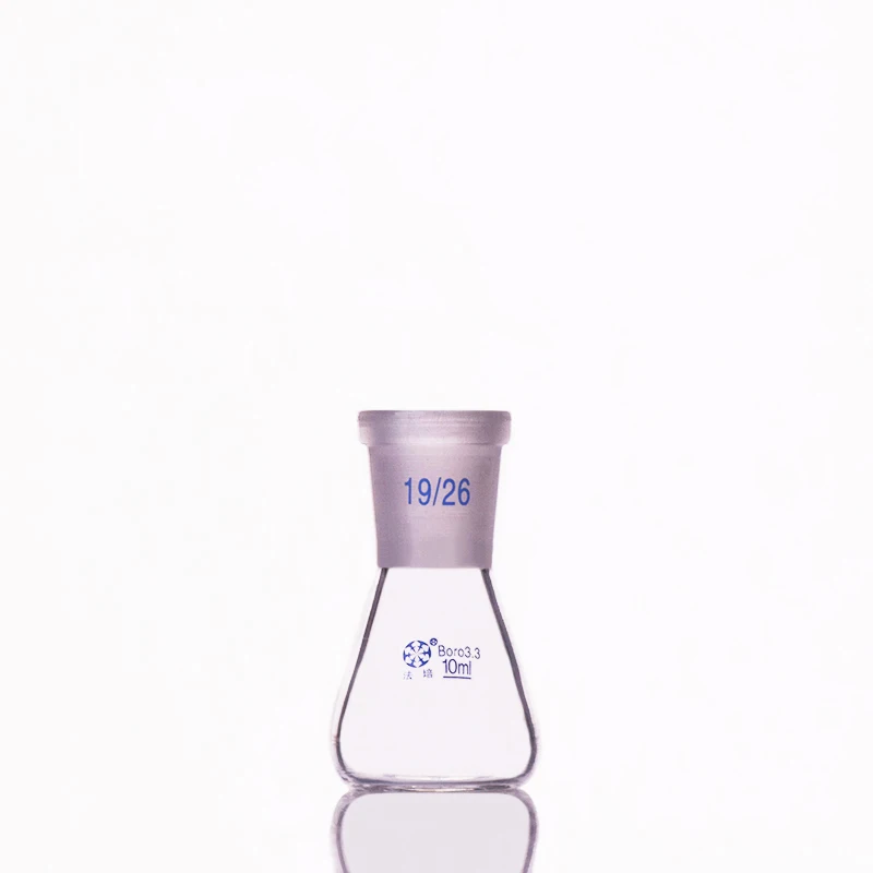 

Conical flask with standard ground-in mouth,Capacity 10ml,joint 19/26,Erlenmeyer flask with standard ground mouth