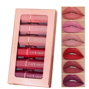 

Gift Box 6 Pcs/box Professional Lip Sticks Matte Velvet Non-dry Non-fading Long Lasting Moisturizing Waterproof Lip Glaze TSLM1