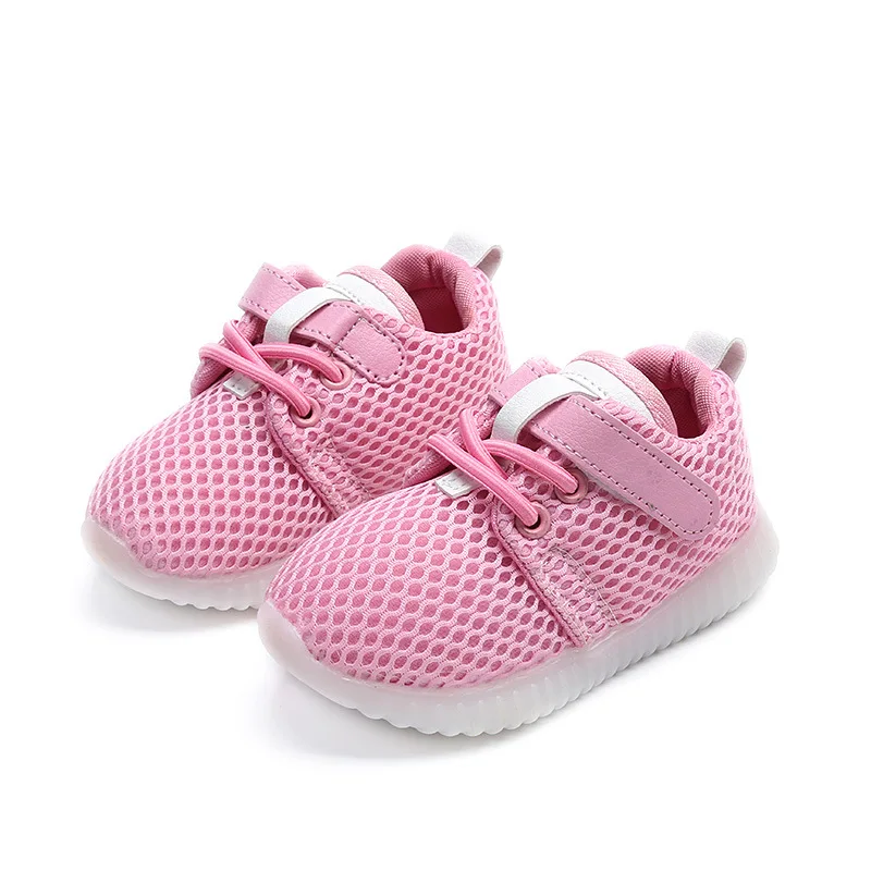 Baby Sneakers Children's LED Lighted Luminous Shoes Toddler Boys Girls Casual Shoes Flats Mesh Breathable Kids Sneakers Infant