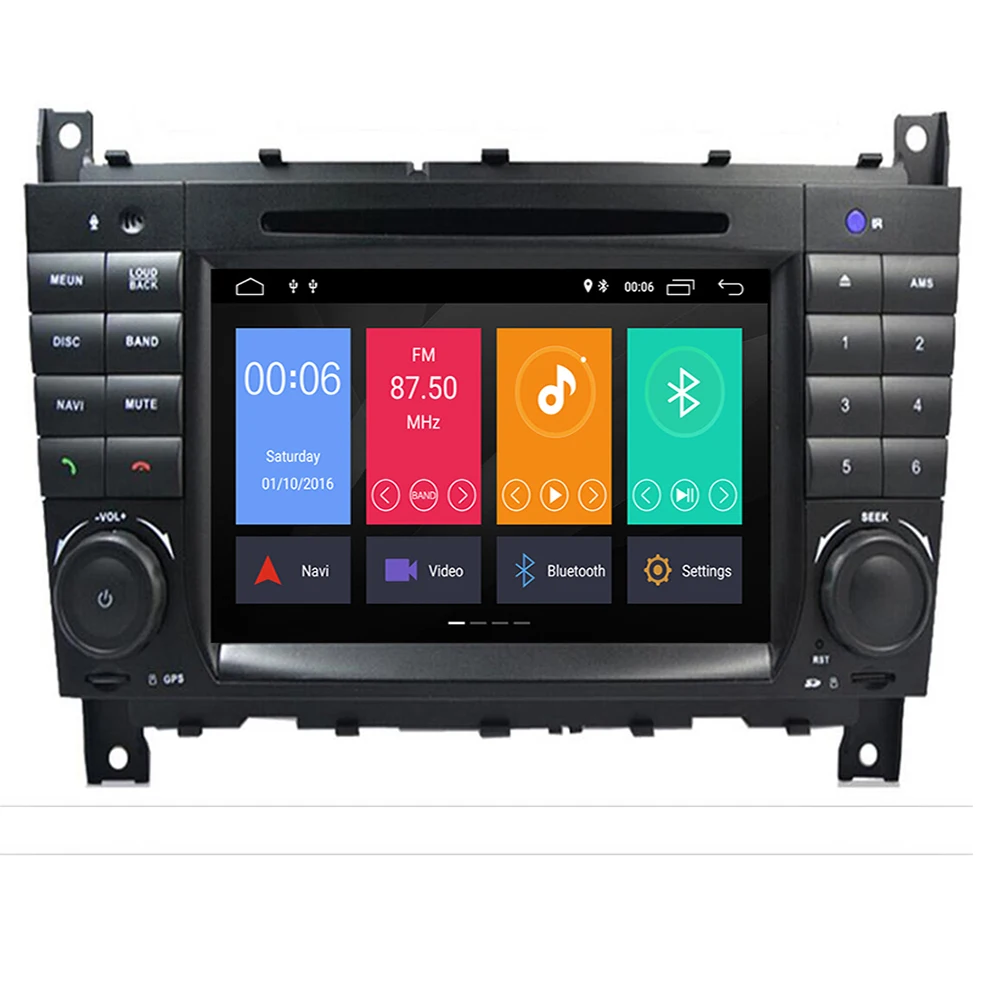 Top 7"HD 1024x600 8core Android 9.0 64G Car DVD Player for Mercedes W203 android C200 C230 C240 C320 C350 CLK W209 GPS Radio WiFi 3G 5