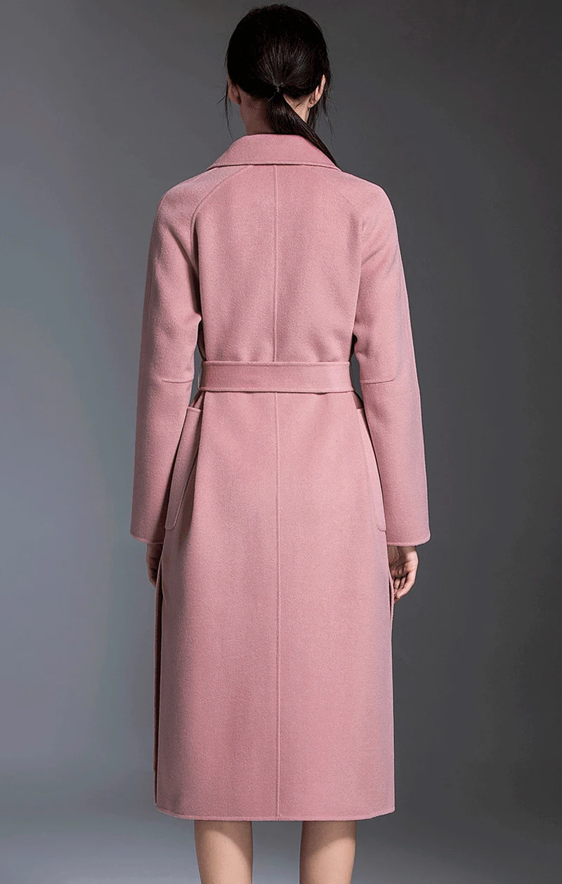 Elifashion новое осеннее и зимнее двустороннее шерстяное пальто для женщин средней длины корейский стиль воротник с лацканами шерстяное пальто