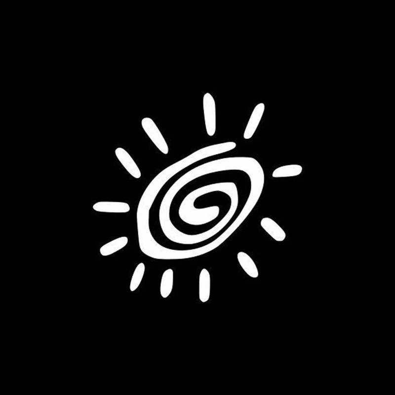 Черная/серебряная наклейка с символами солнца креативная декоративная на заднее