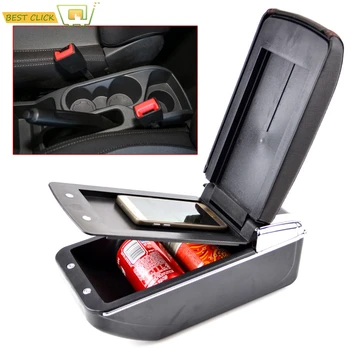 

For Ford Ecosport 2013-2017 Dual Layer Armrest Arm Rest PU Leather Center Console Storage Box Tray 2014 2015 2016