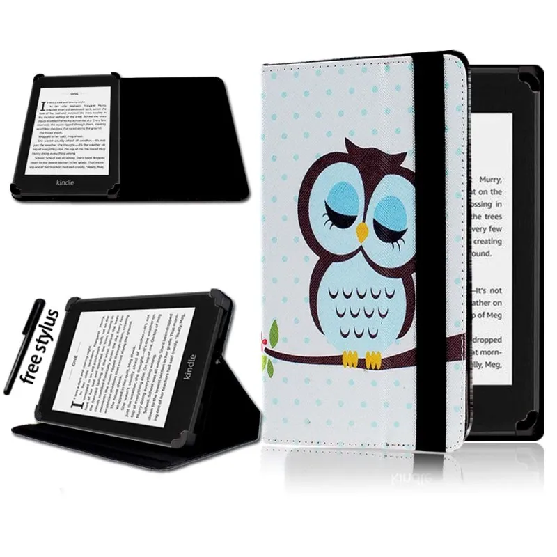 Sleeping Owl KK&LL для Amazon Kindle 4/5/7/8/9 Paperwhite 1/2/3/4/Kindle Fire HD 6 дюймов 4th/5th Gen Кожаная подставка для планшета Чехол-книжка чехол - Цвет: Sleeping Owl