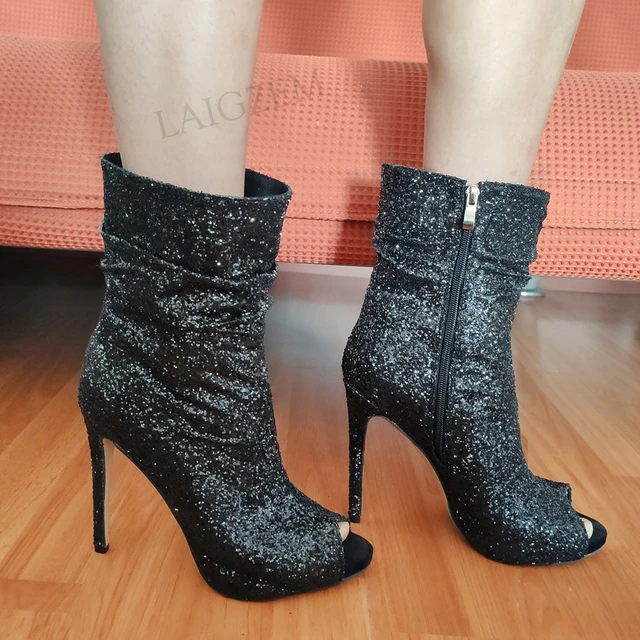 Black Glitter High Heels – Shoe That Fits You