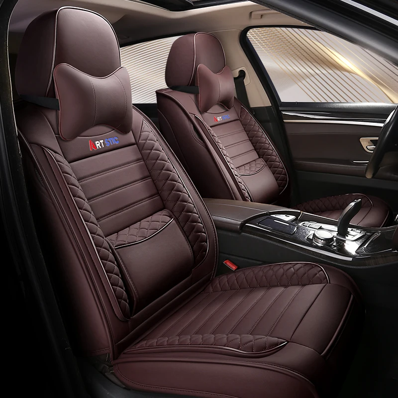  New PU Leather Auto Universal Car Seat Covers for VW jetta 4 6 mk5 mk6 Santana Tiguan L mk2 Touareg