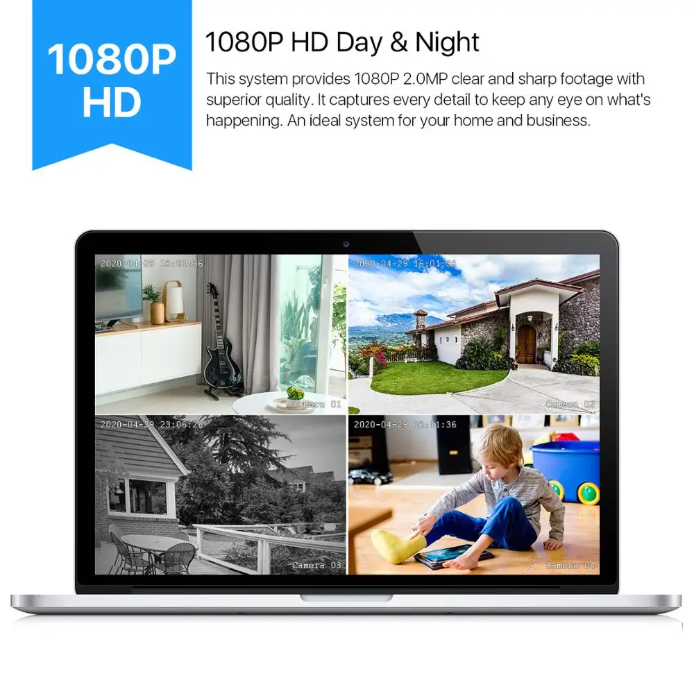 Камера видеонаблюдения ZOSI инфракрасная камера ночного видения 1080P TVI 2 МП