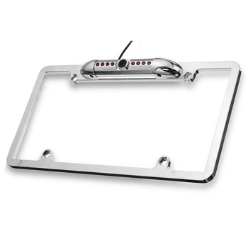 

License Plate Frame Backup Camera Night Vision Car Rear View Camera with 8 LEDs 170° Viewing Angle Backup Camera