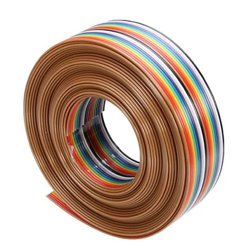 

5M 20P 1.27mm Pitch Rainbow Flat Line Flat Color Ribbon DuPont Wire Soldered Cable Connector Wire