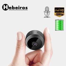 Hebeiros HD 1080 P ультра мини размер Магнитная база портативная Wifi ip-камера со встроенным аккумулятором Поддержка TF карта AP режим