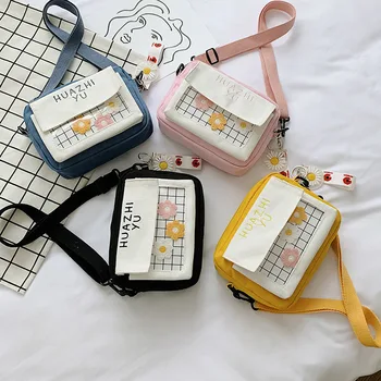 

2020 Summer New Fashion Sling Mini Bag Women's Bag Popular Square Sling Bag Canvas Bag Casual Shoulder Bag