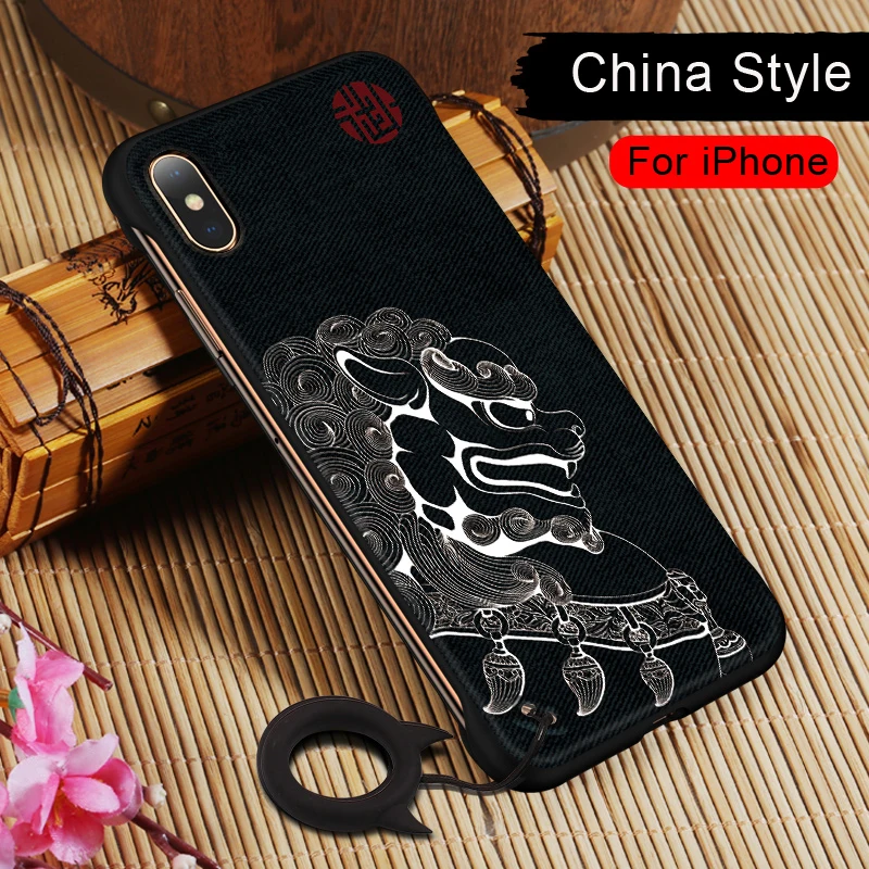 Hard PC Matte china style Case for iphone X XS Max XR Luxury Slim brave troops pattern Back Capa Cover For iPhone Coque | Мобильные