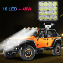 *#Best Price 48W 16 LED Car Light Waterproof Dustproof Shockproof Square Car Truck Off-road Spotlight Truck Light Car Accessories For Car *#Best Price 48W 16 LED Car Light Waterproof Dustproof Shockproof Square Car Truck Off-road Spotlight Truck Light Car Accessories For Car