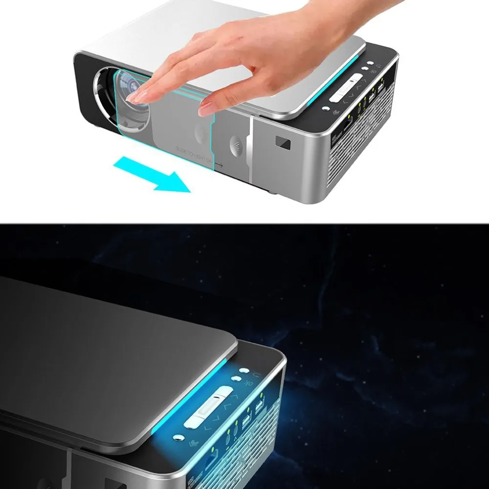  T6 HD LED Projector 1280x720p Optional Android 7.1.2 Portable HDMI USB 1080p Home Theater Projector