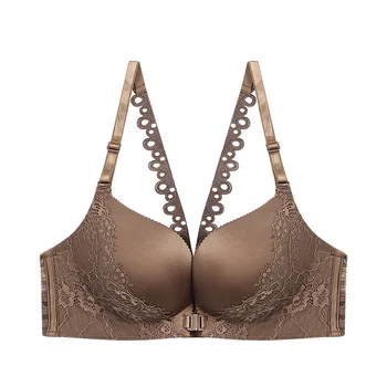 

Sexy Plus Size Bras For Women Seamless Bra Push Up Lingerie Backless Bralette Front Closure Brassiere Lace 3/4 Cup Underwear