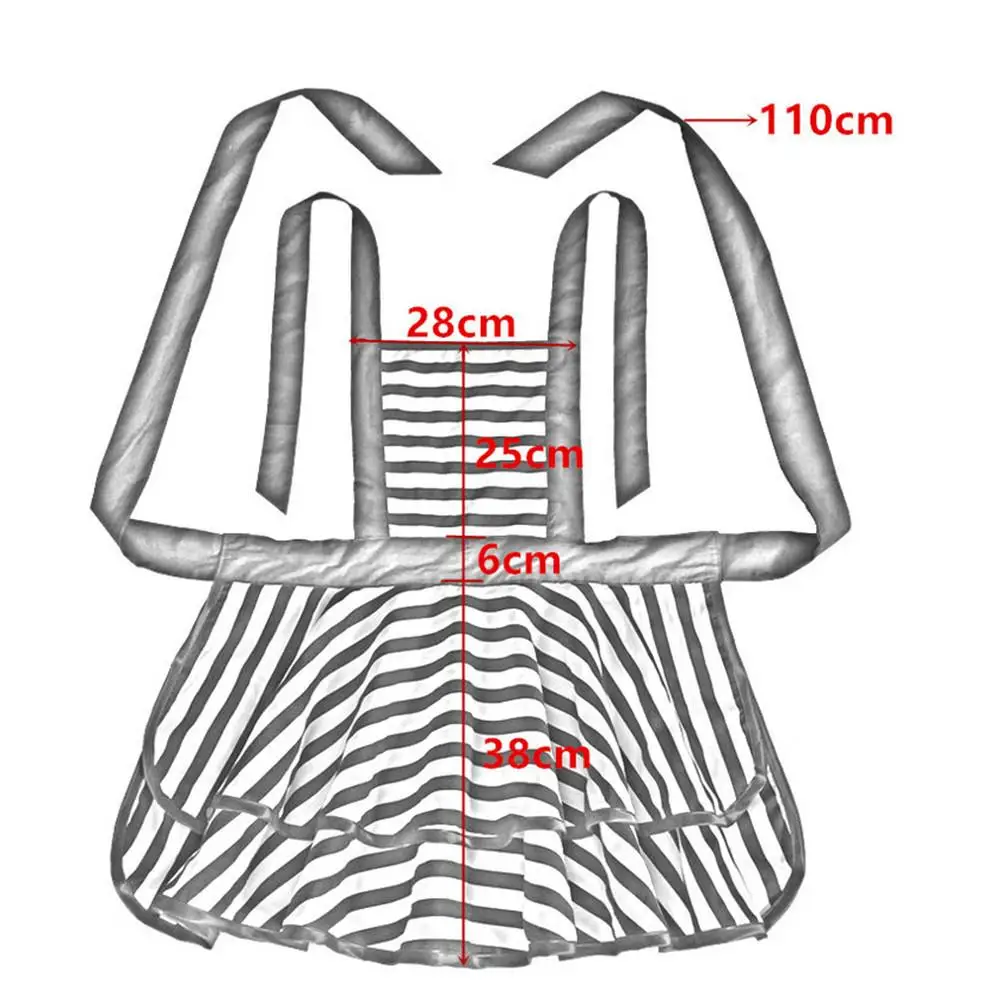 Женский Рабочий Фартук, кухонный хлопковый фартук с полосками, аксессуары для домашней уборки, кухонные принадлежности для приготовления пищи
