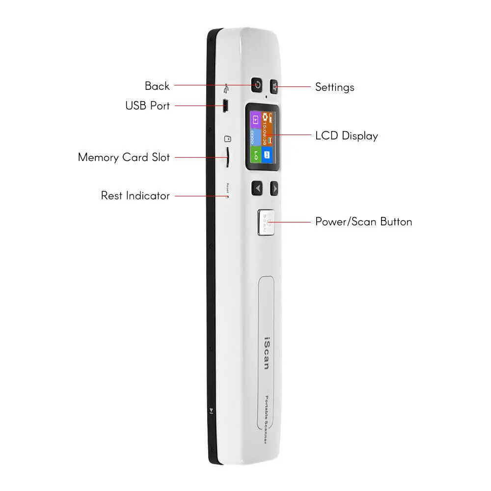 Portable Handheld Document Scanner Image Scanner 1050DPI for Document File Image for PC Mac Free 16G Micro Card flatbed scanner