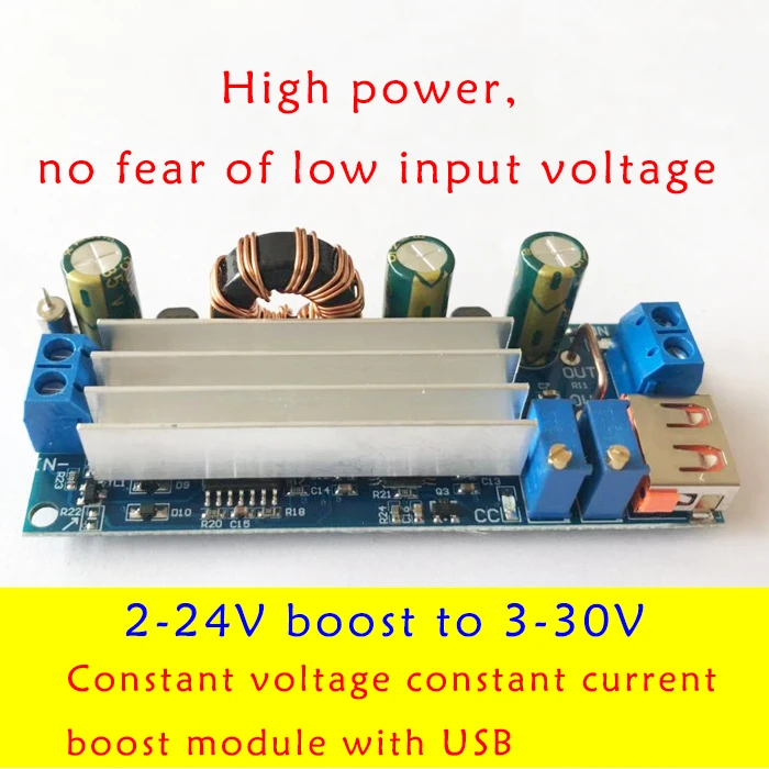 

DC DC Step Up Boost Converter 2-24v to 3-30v 4A 80w CC CV Power Module Adjustable Regulated power supply 3.7V 6V 9V 12V With USB