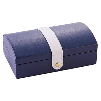

Arched Portable PU Fresh and Simple Jewelry Box 2 Layers Small Earring Ring Multifunctional Leather Jewelry Packaging Box