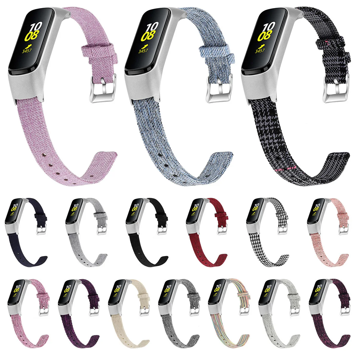 Холщовый браслет с рамкой из нержавеющей стали для Xiaomi Mi Band 4/3 универсальный