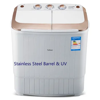 

Double Barrel UV Stainless Steel Barrel Washing Machine Washer and Dryer
