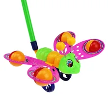 Тележка для малышей, детская игрушка для маленьких девочек и мальчиков, 10 юаней, следующие не-Детские однополюсные толкающие музыкальные