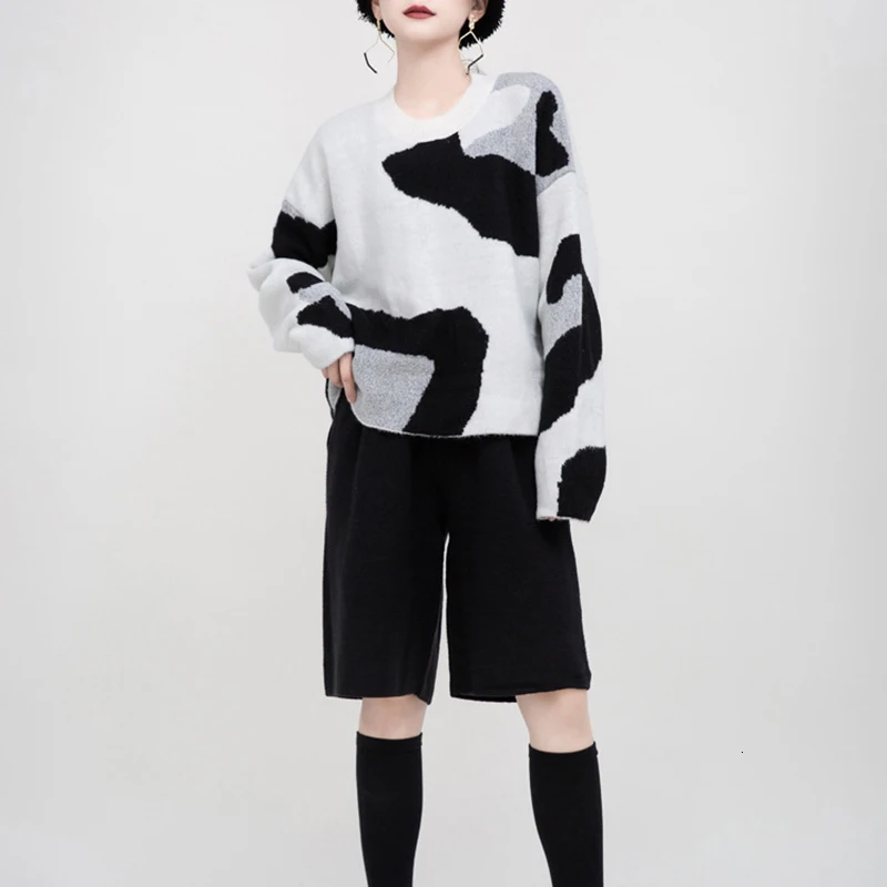 Top mujer femme mink cashmere fashion loose V-neck