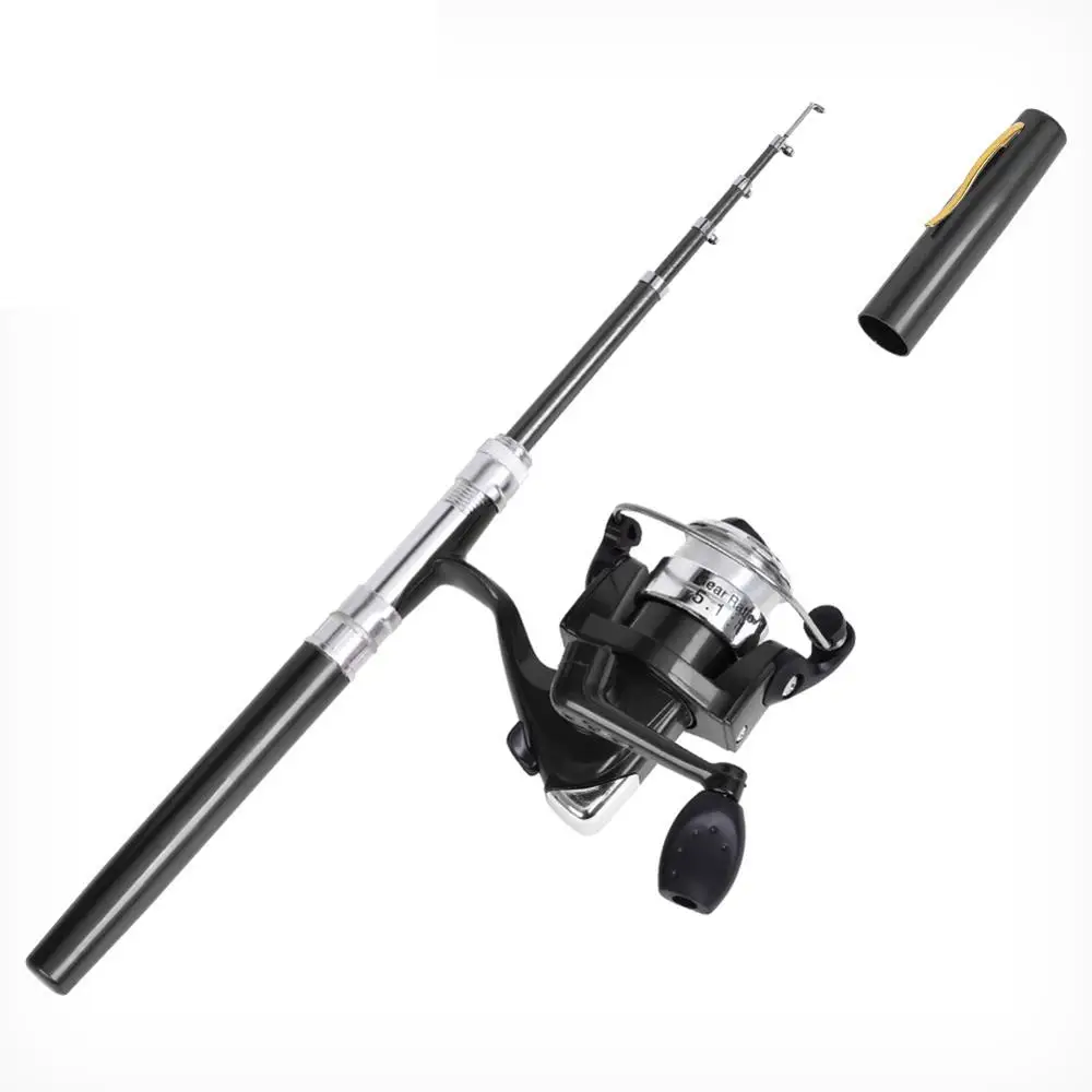 Hot Rod Combo Multi-function Pen Shaped Portable Pocket Telescopic Mini Fishing Pole Rod with Spinning Reel Pesca Iscas Tool