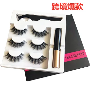 

can private label if meet minimum Magnetic liquid eyeliner and false eyelashes set magnetic lashes wholesale