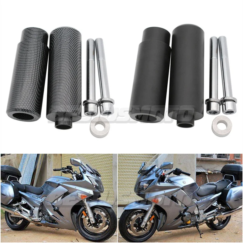 Motorcycle Black Carbon No Cut Frame Sliders Crash Falling Protection