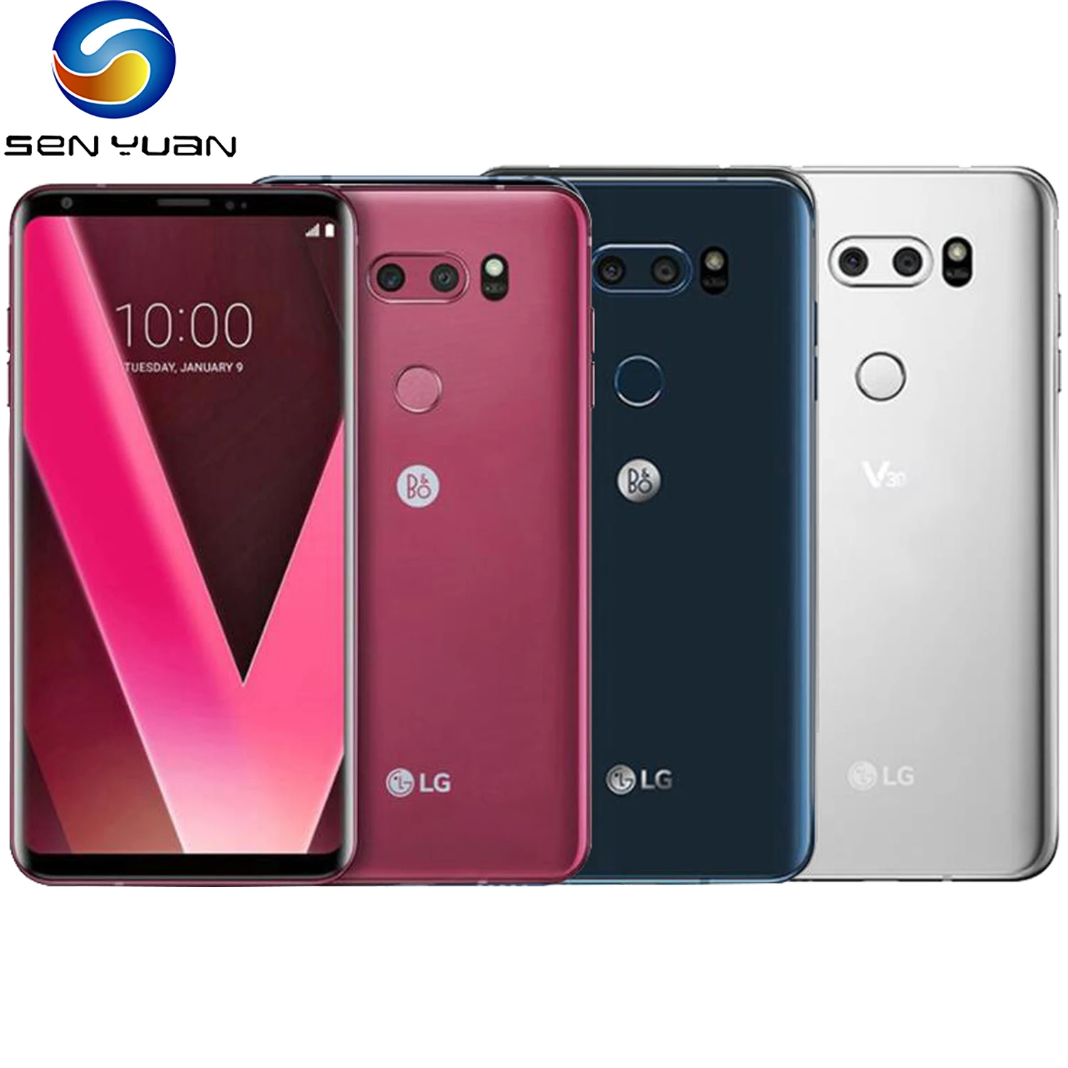 LG-teléfono inteligente V30 Octa Core, Original, desbloqueado por huella dactilar, pantalla de 6,0 pulgadas, 4GB de RAM, 64/128G de ROM, cámara trasera de 16.0MP, 3 cámaras, LTE